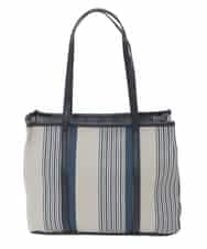 BJCJD76150 MK MICHEL KLEIN BAG(MK ミッシェルクラン バッグ) [ポーチチャーム付き]異素材ジョイントデザイントートバッグ ネイビー