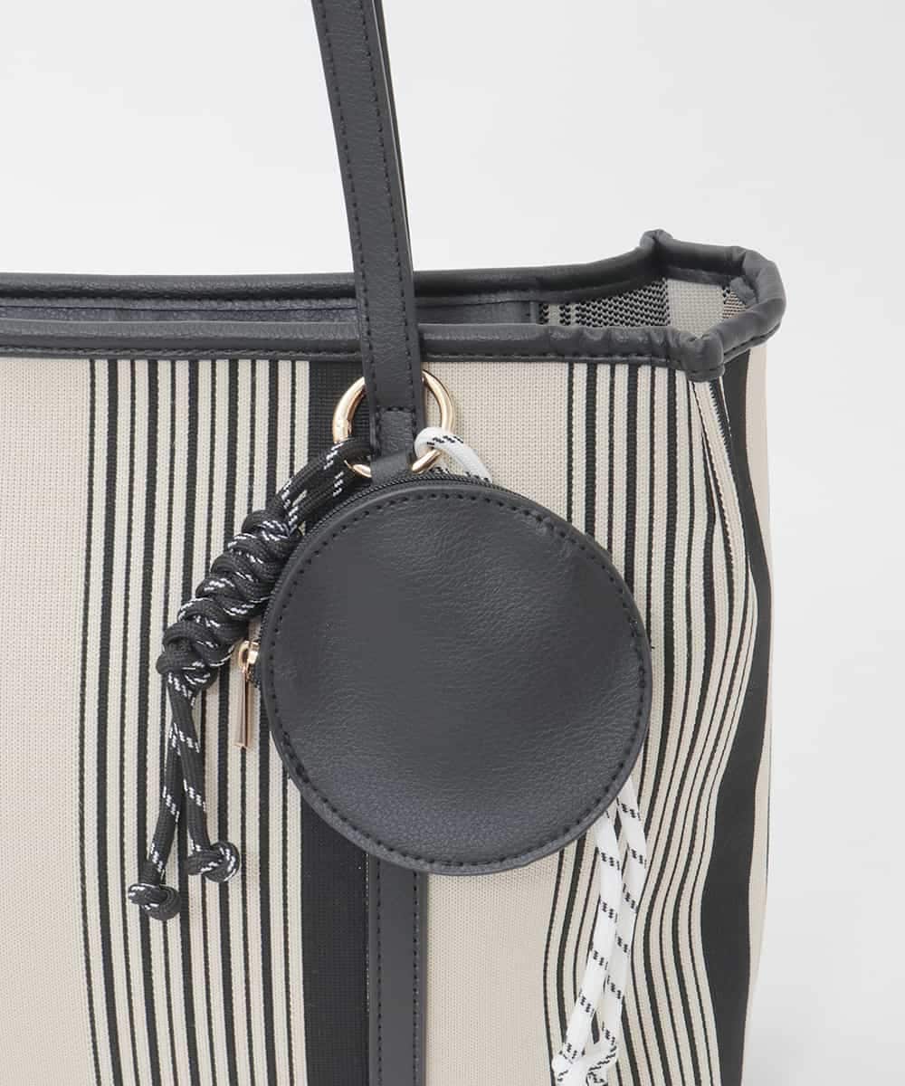 BJCJD76150 MK MICHEL KLEIN BAG(MK ミッシェルクラン バッグ) [ポーチチャーム付き]異素材ジョイントデザイントートバッグ ネイビー