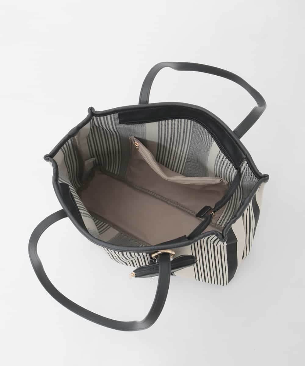 BJCJD76150 MK MICHEL KLEIN BAG(MK ミッシェルクラン バッグ) [ポーチチャーム付き]異素材ジョイントデザイントートバッグ ネイビー