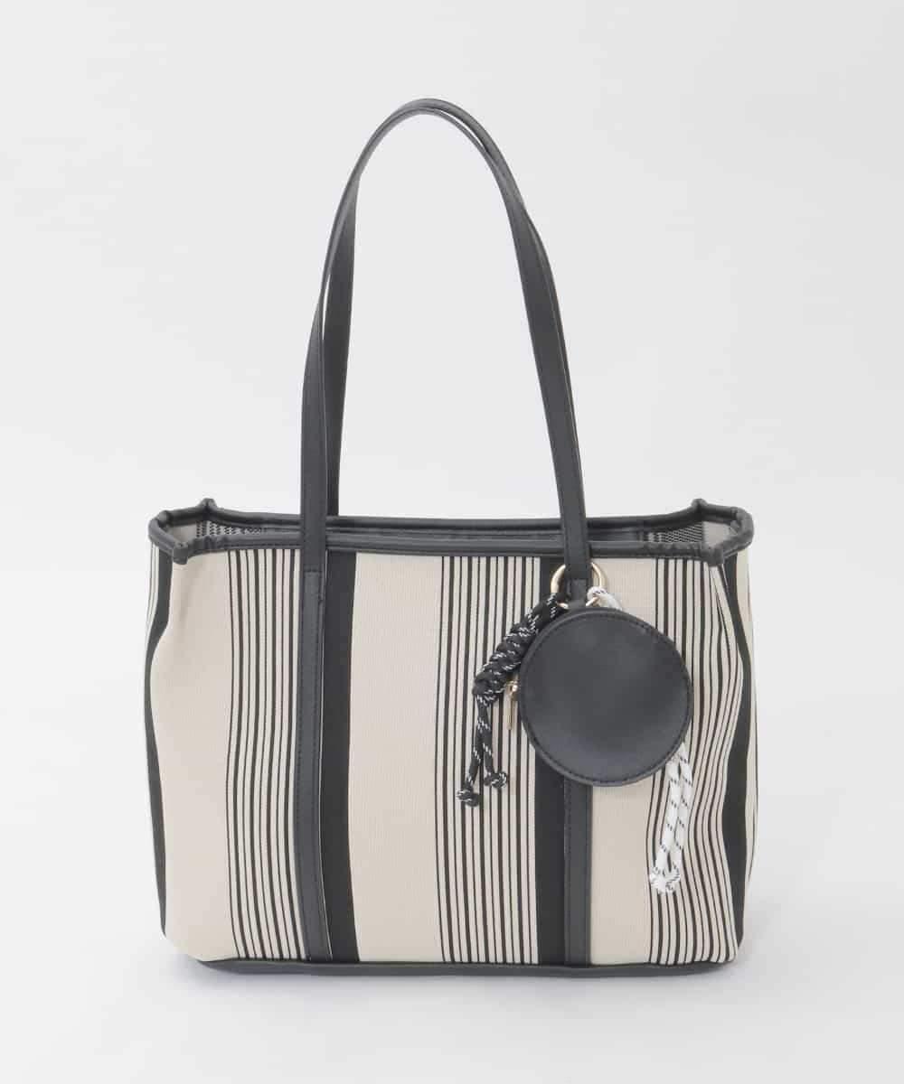 BJCJD76150 MK MICHEL KLEIN BAG(MK ミッシェルクラン バッグ) [ポーチチャーム付き]異素材ジョイントデザイントートバッグ ブラック