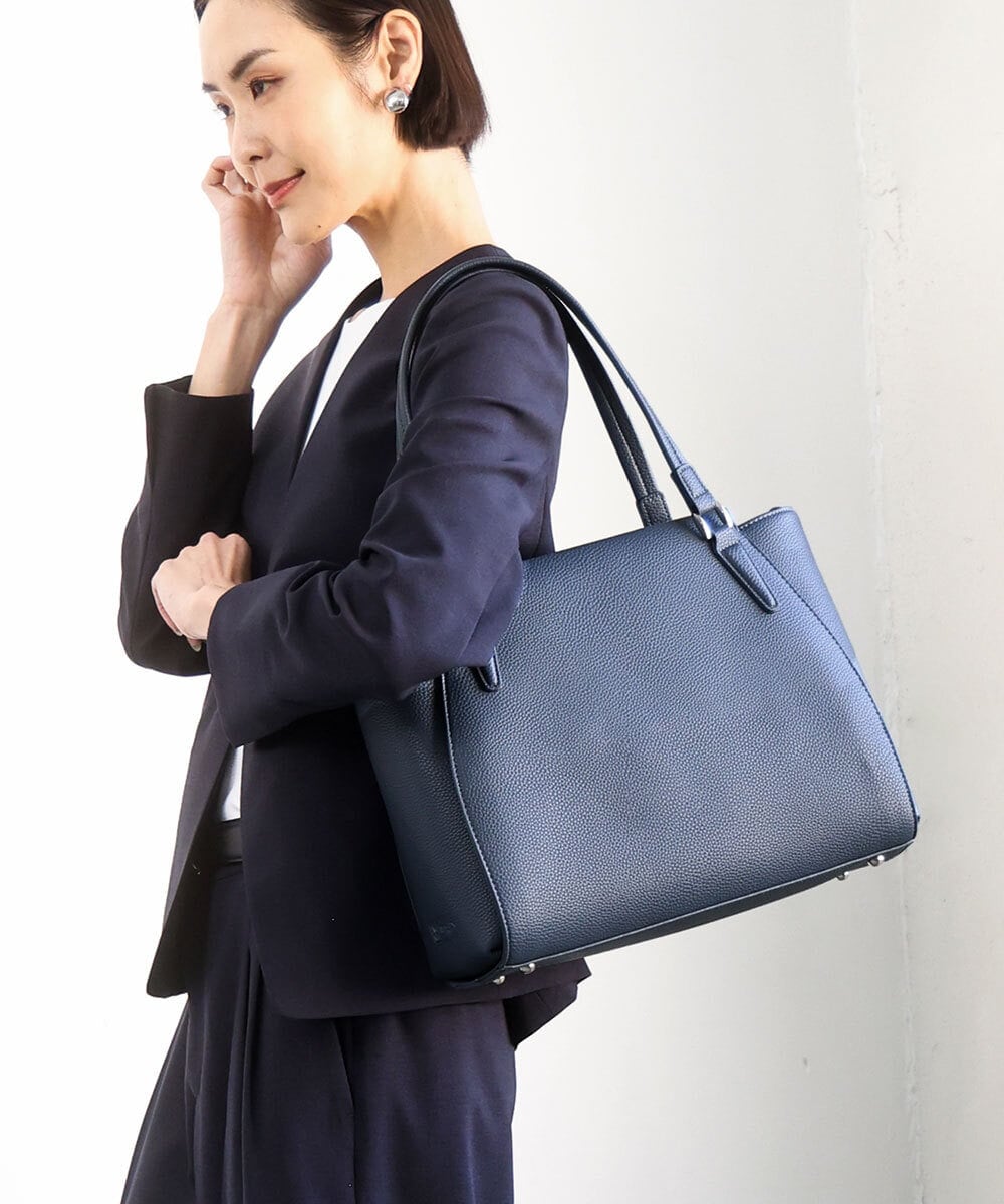 BKBGD02180 MK MICHEL KLEIN BAG(MK ミッシェルクラン バッグ) [2WAY/A4収納可]合成皮革ポイントデザイントートバッグ ネイビー