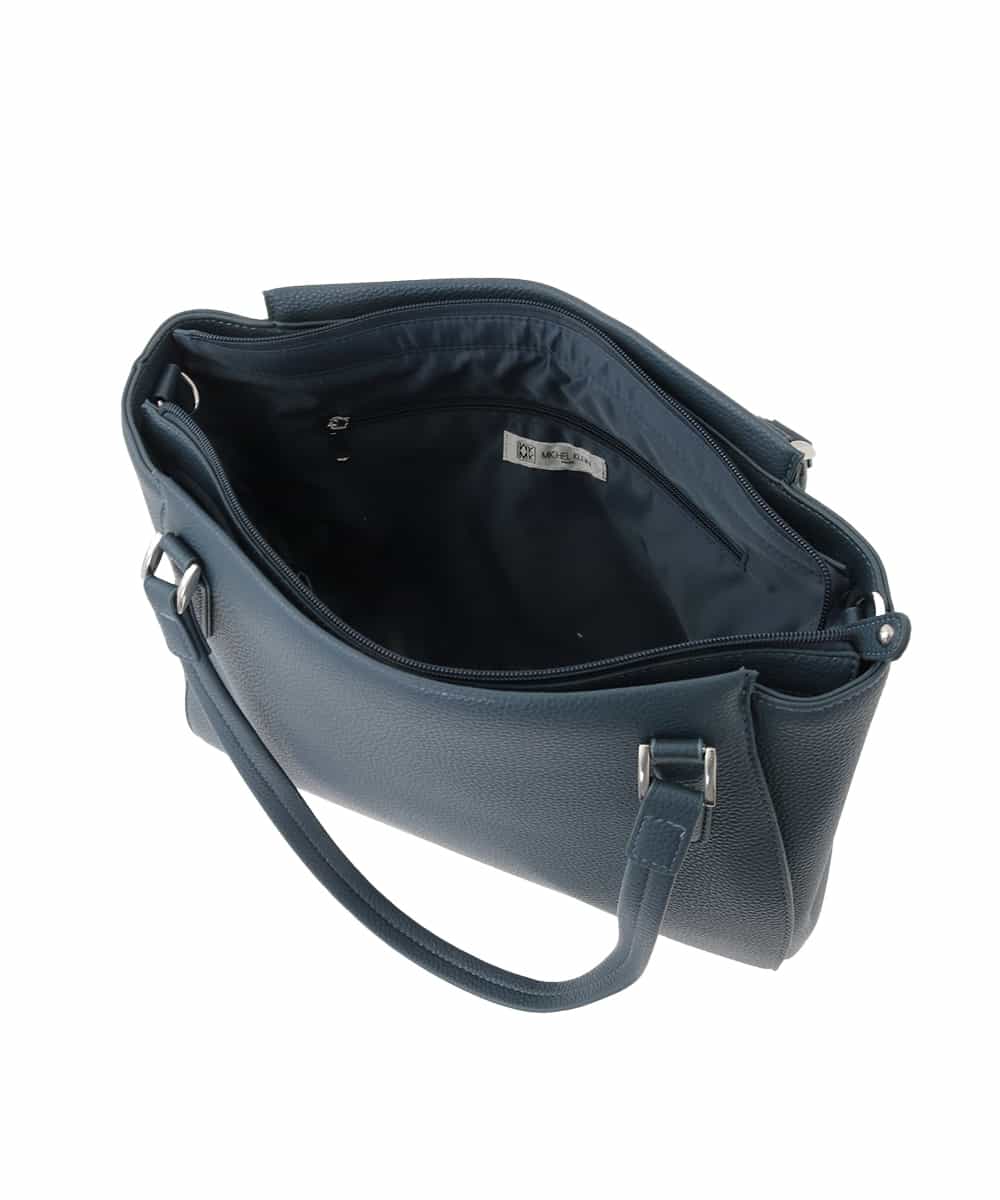 BKBGD02180 MK MICHEL KLEIN BAG(MK ミッシェルクラン バッグ) [2WAY/A4収納可]合成皮革ポイントデザイントートバッグ ネイビー