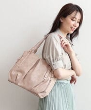 BKBGD26160 MK MICHEL KLEIN BAG(MK ミッシェルクラン バッグ) [2WAY]合成皮革タックデザイントートバッグ ピンクベージュ