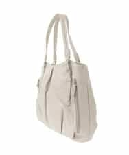 BKBGD26160 MK MICHEL KLEIN BAG(MK ミッシェルクラン バッグ) [2WAY]合成皮革タックデザイントートバッグ ホワイトベージュ