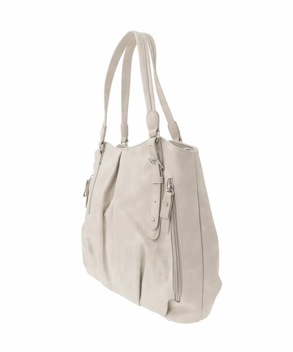 BKBGD26160 MK MICHEL KLEIN BAG(MK ミッシェルクラン バッグ) [2WAY]合成皮革タックデザイントートバッグ ホワイトベージュ