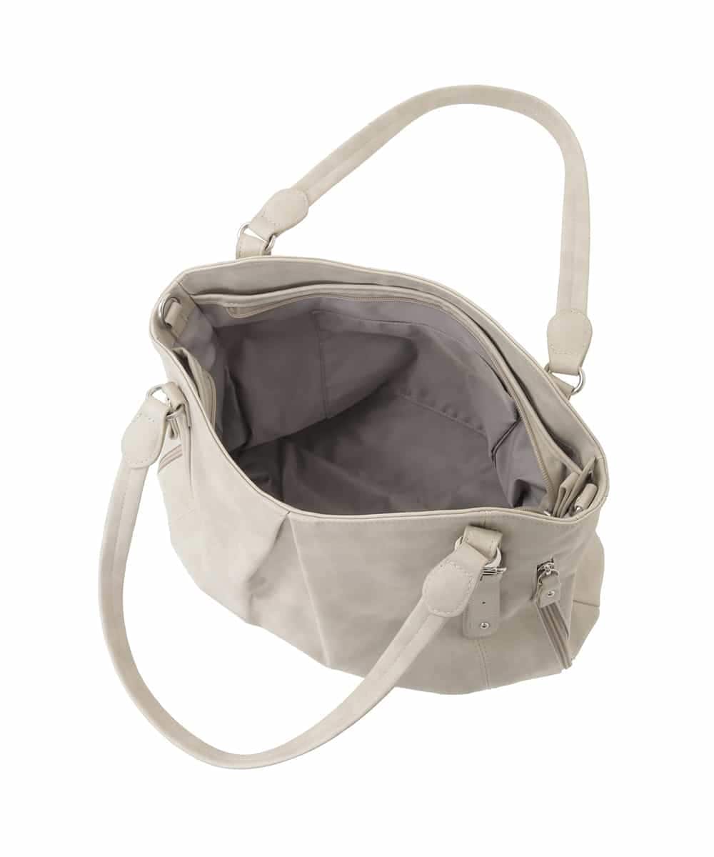 BKBGD26160 MK MICHEL KLEIN BAG(MK ミッシェルクラン バッグ) [2WAY]合成皮革タックデザイントートバッグ ホワイトベージュ