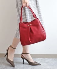 BKCAD07160 MK MICHEL KLEIN BAG(MK ミッシェルクラン バッグ) [2WAY]合成皮革タックデザインバッグ レッド