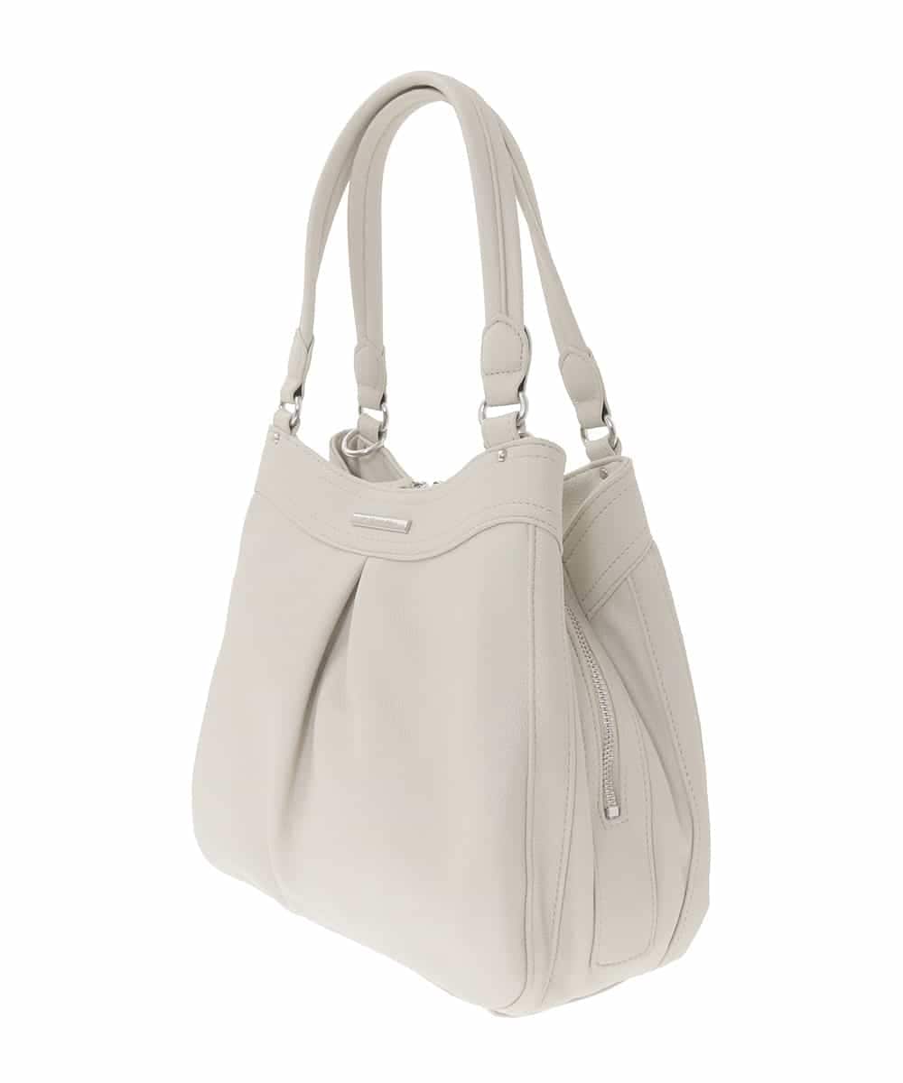 BKCAD07160 MK MICHEL KLEIN BAG(MK ミッシェルクラン バッグ) [2WAY]合成皮革タックデザインバッグ グレー