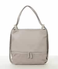 BKCAD26165 MK MICHEL KLEIN BAG(MK ミッシェルクラン バッグ) [2WAY]パンチングデザイン変形トートバッグ ライトグレー
