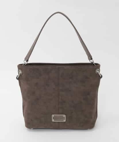 BKCAG09160 MK MICHEL KLEIN BAG [2WAY]スエード風メタルタグアクセントショルダーバッグ