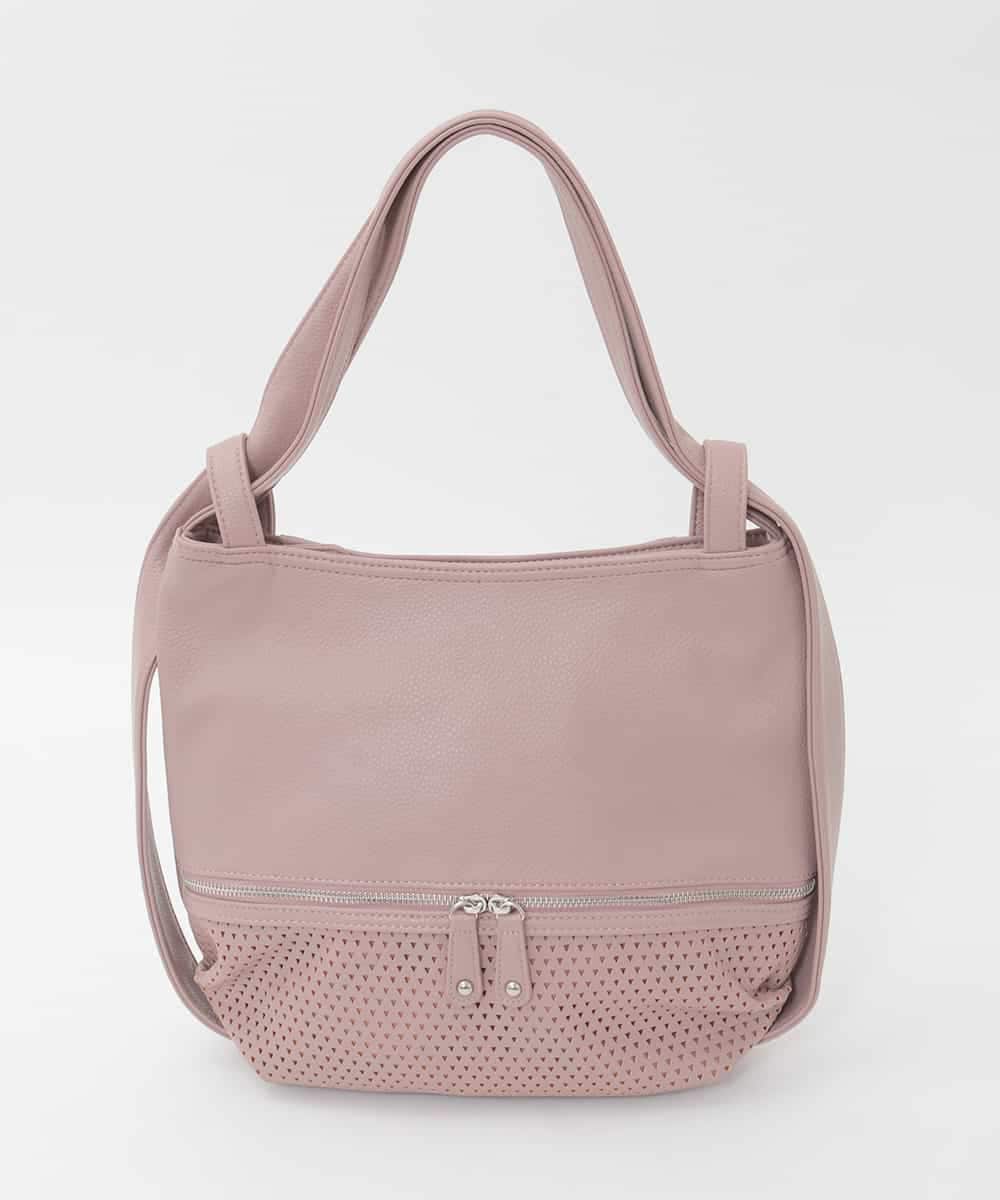BKCAG28160 MK MICHEL KLEIN BAG(MK ミッシェルクラン バッグ) [2WAY]パンチングデザイン変形コンパクトバッグ ピンク