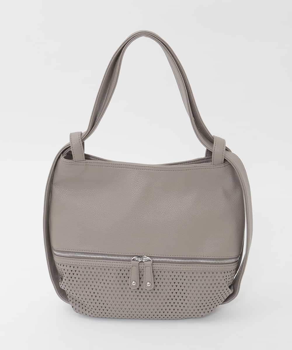 BKCAG28160 MK MICHEL KLEIN BAG(MK ミッシェルクラン バッグ) [2WAY]パンチングデザイン変形コンパクトバッグ ベージュ