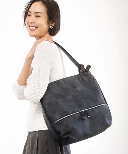 BKCGD05165 MK MICHEL KLEIN BAG [2WAY/A4収納可]布帛風デザイン変形トートバッグ