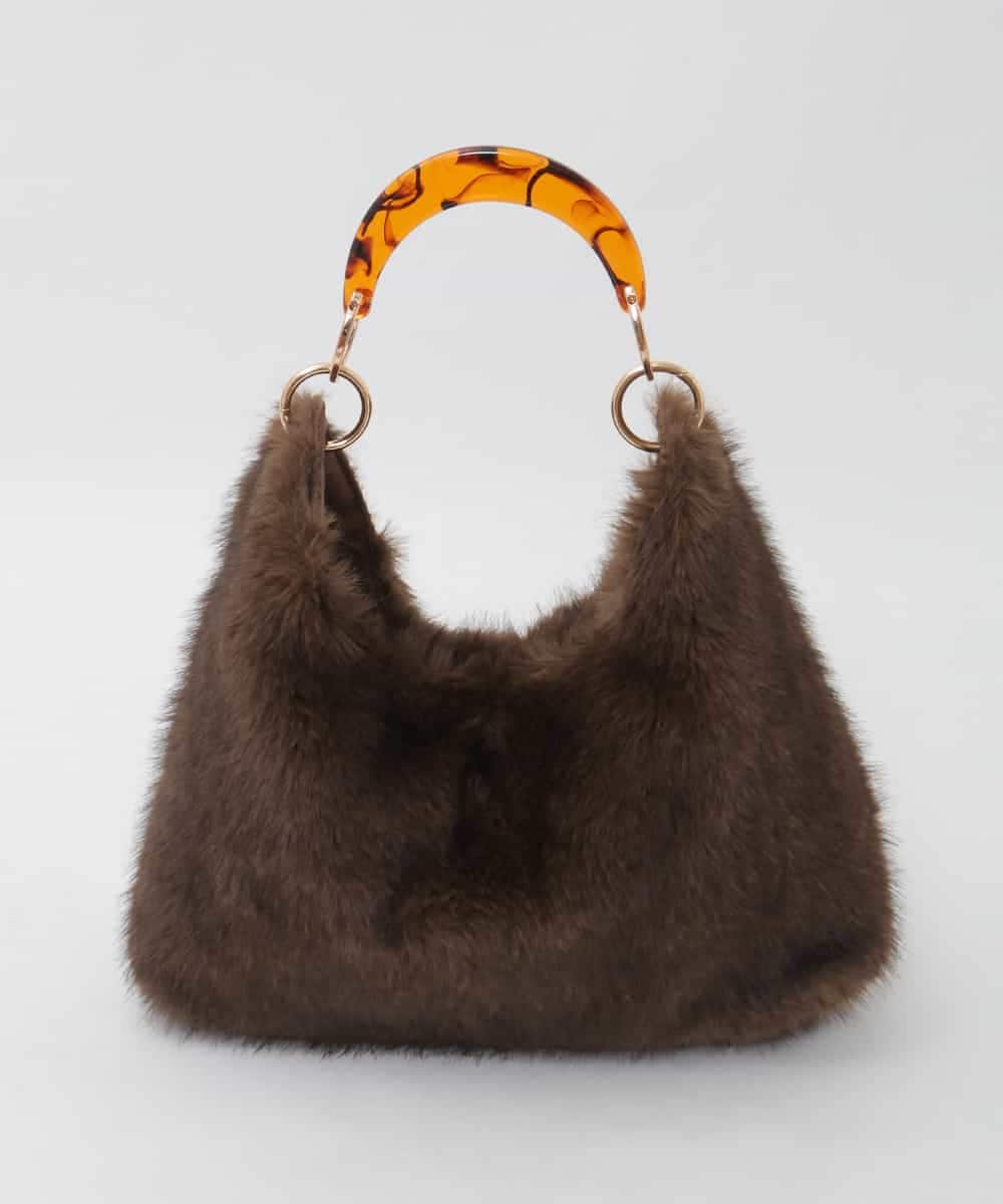 BPCAG01160 MK MICHEL KLEIN BAG(MK ミッシェルクラン バッグ) [2WAY]アクリルハンドルファーバッグ オレンジ