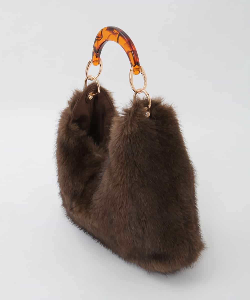 BPCAG01160 MK MICHEL KLEIN BAG(MK ミッシェルクラン バッグ) [2WAY]アクリルハンドルファーバッグ オレンジ