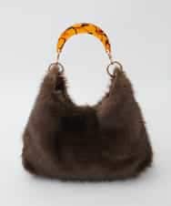 BPCAG01160 MK MICHEL KLEIN BAG(MK ミッシェルクラン バッグ) [2WAY]アクリルハンドルファーバッグ オレンジ