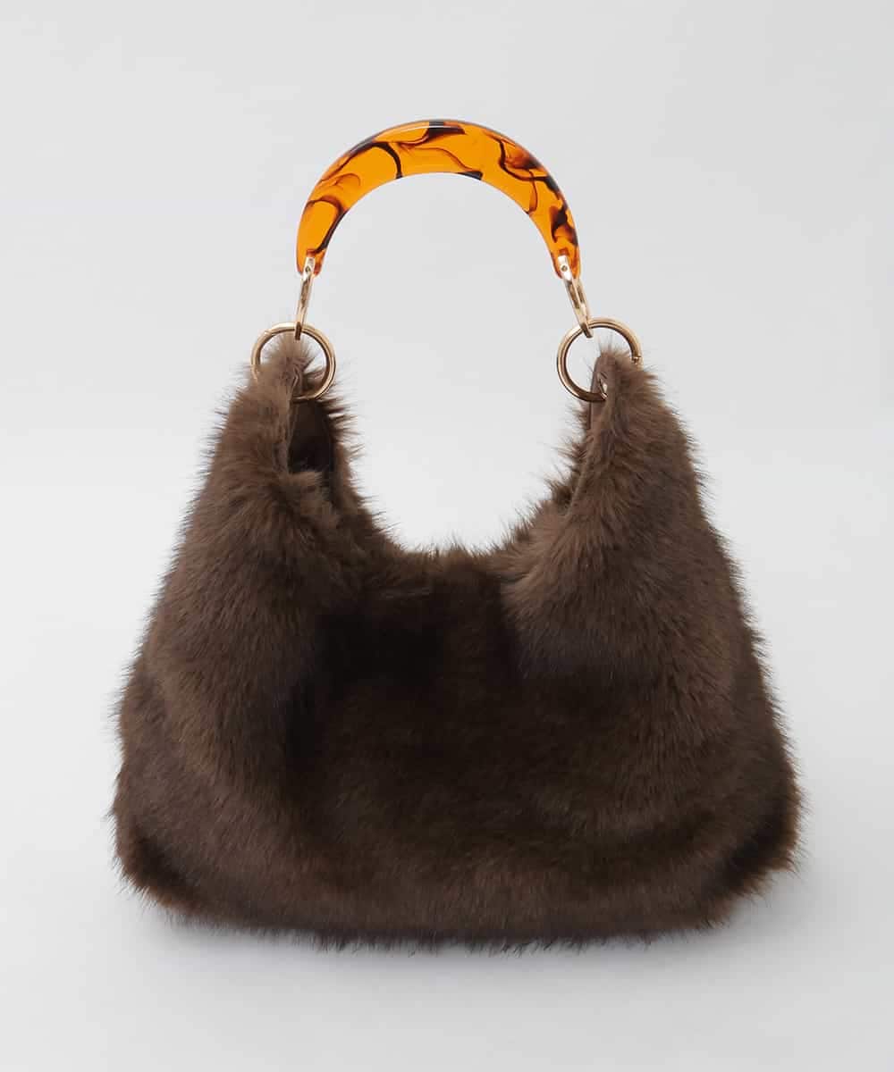 BPCAG01160 MK MICHEL KLEIN BAG(MK ミッシェルクラン バッグ) [2WAY]アクリルハンドルファーバッグ オレンジ
