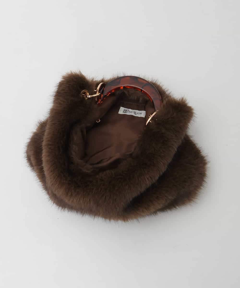 BPCAG01160 MK MICHEL KLEIN BAG(MK ミッシェルクラン バッグ) [2WAY]アクリルハンドルファーバッグ オレンジ