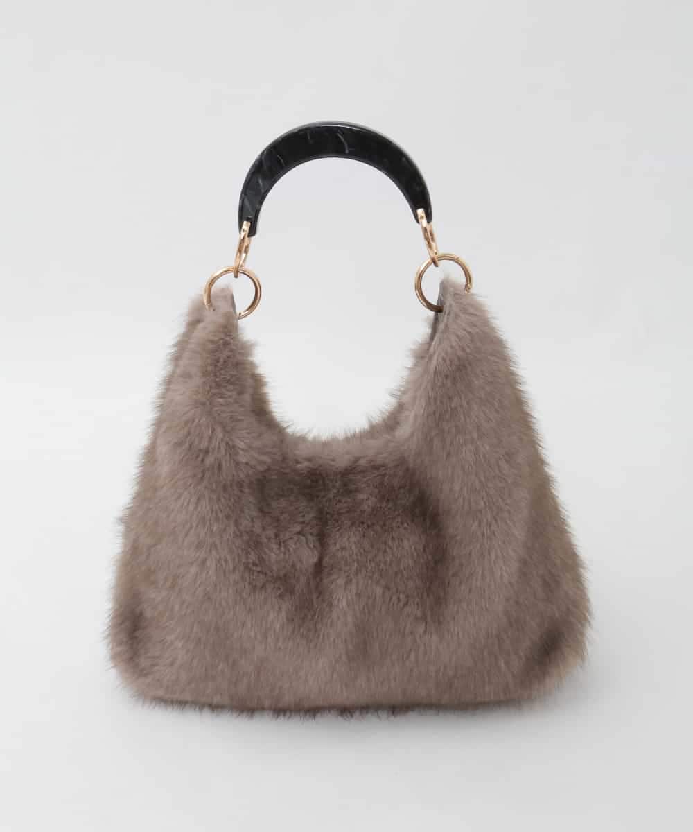 BPCAG01160 MK MICHEL KLEIN BAG(MK ミッシェルクラン バッグ) [2WAY]アクリルハンドルファーバッグ ベージュ