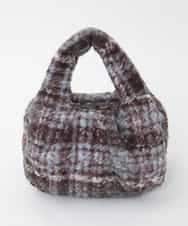 BPCAG02150 MK MICHEL KLEIN BAG(MK ミッシェルクラン バッグ) チェック柄ボアミニトートバッグ ブルー