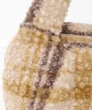 BPCAG02150 MK MICHEL KLEIN BAG(MK ミッシェルクラン バッグ) チェック柄ボアミニトートバッグ ブルー