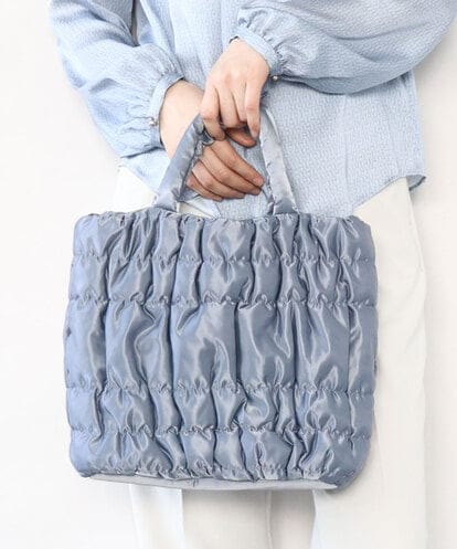 BPCED12120 MK MICHEL KLEIN BAG [A4収納可/300g以下の軽量]ギャザーデザインナイロントートバッグ