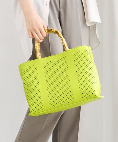 BPCGD34160 MK MICHEL KLEIN BAG [2WAY]バンブーハンドルパンチングバッグ