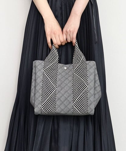 BPCGD53150 MK MICHEL KLEIN BAG [2WAY/インバッグ付き]ヘリンボーンハンドルミニトートバッグ