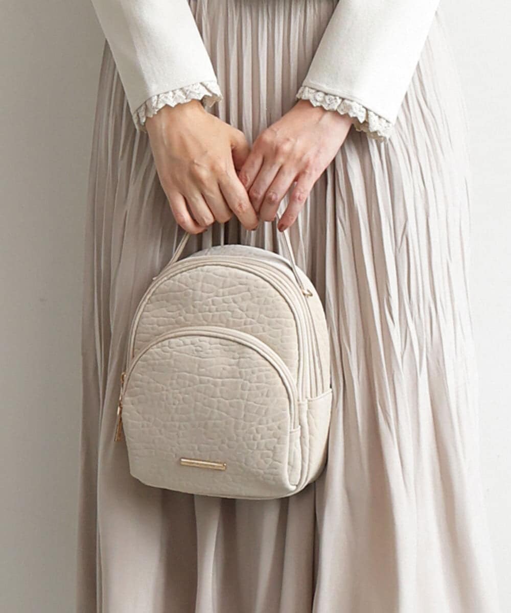 BPCLD94150 MK MICHEL KLEIN BAG(MK ミッシェルクラン バッグ) [3WAY/軽量]合成皮革ミニマムリュック アイボリー