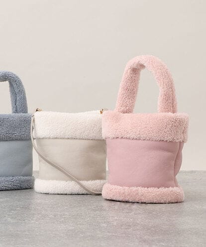 BPCLV91150 MK MICHEL KLEIN BAG [2WAY]合成皮革ミニバケツバッグ
