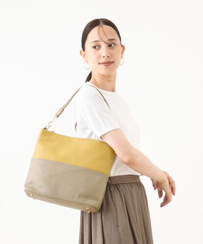 BPKAD82250 MK MICHEL KLEIN BAG [2WAY]バイカラースクエアレザーバッグ
