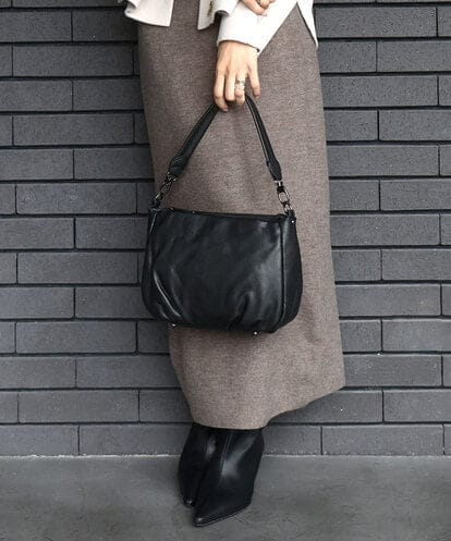 BPKGD01260 MK MICHEL KLEIN BAG [2WAY]ギャザーポイント牛革ワンハンドルバッグ