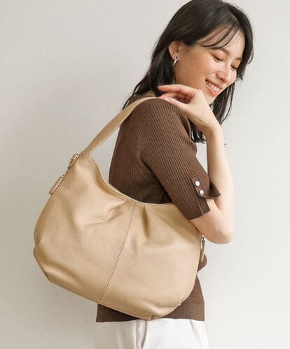 BPKGD28280 MK MICHEL KLEIN BAG [2WAY]タックデザイン牛革ショルダーバッグ