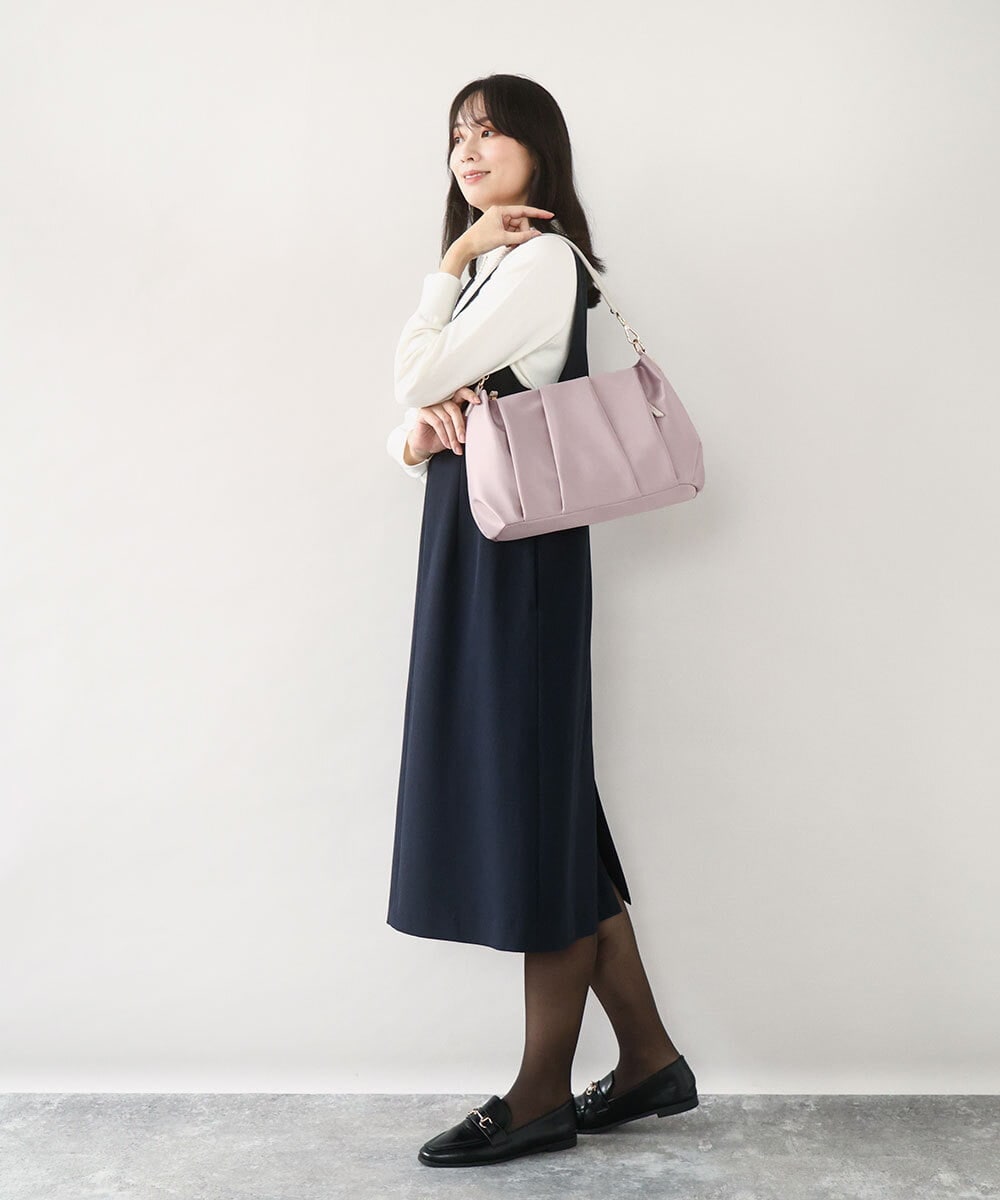BPRAD11160 MK MICHEL KLEIN BAG(MK ミッシェルクラン バッグ) [2WAY/500g以下の軽量]タックデザインワンショルダーバッグ ピンク