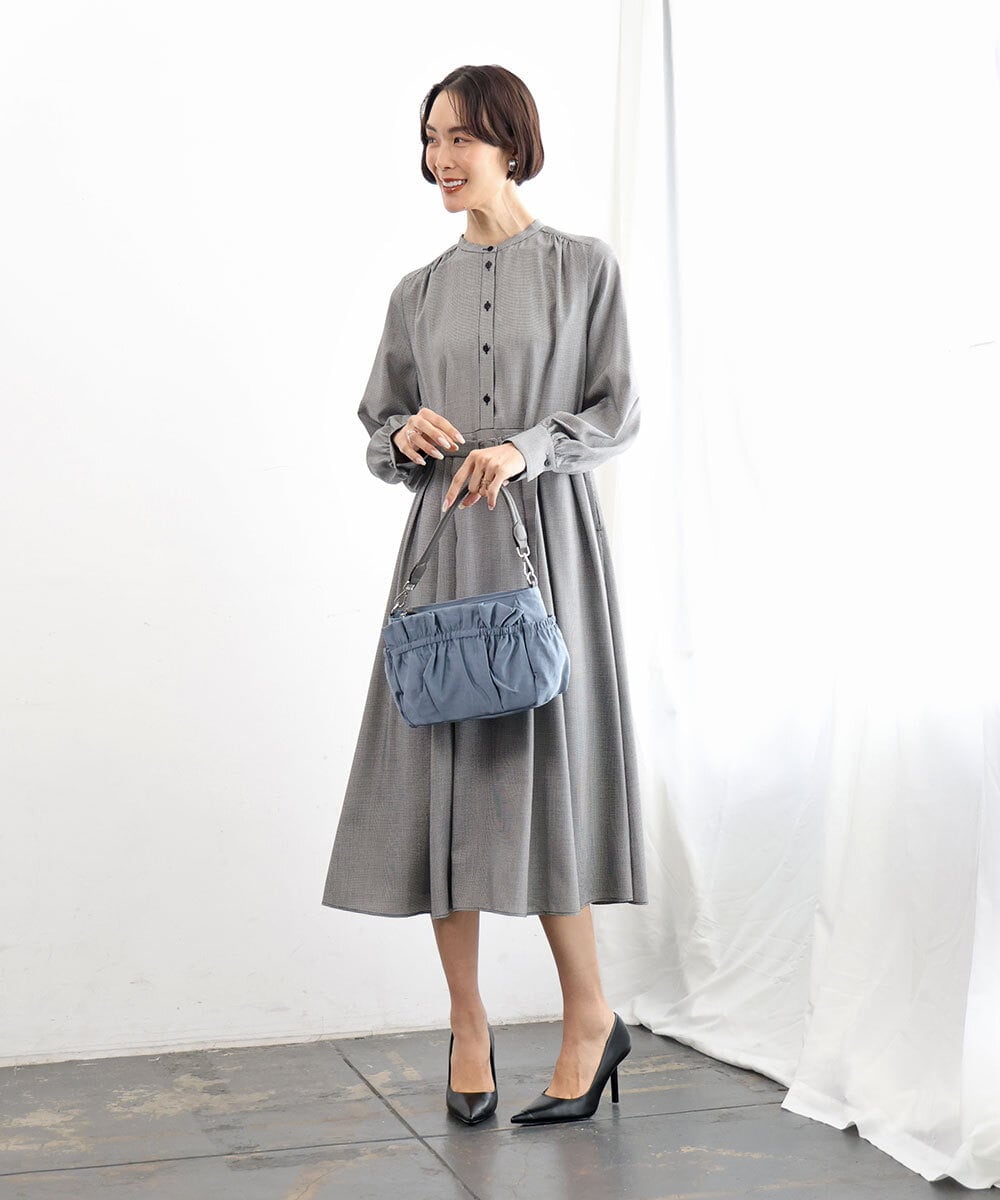 BPRAG95150 MK MICHEL KLEIN BAG(MK ミッシェルクラン バッグ) [2WAY]フリルギャザーコンパクトショルダーバッグ ライトブルー
