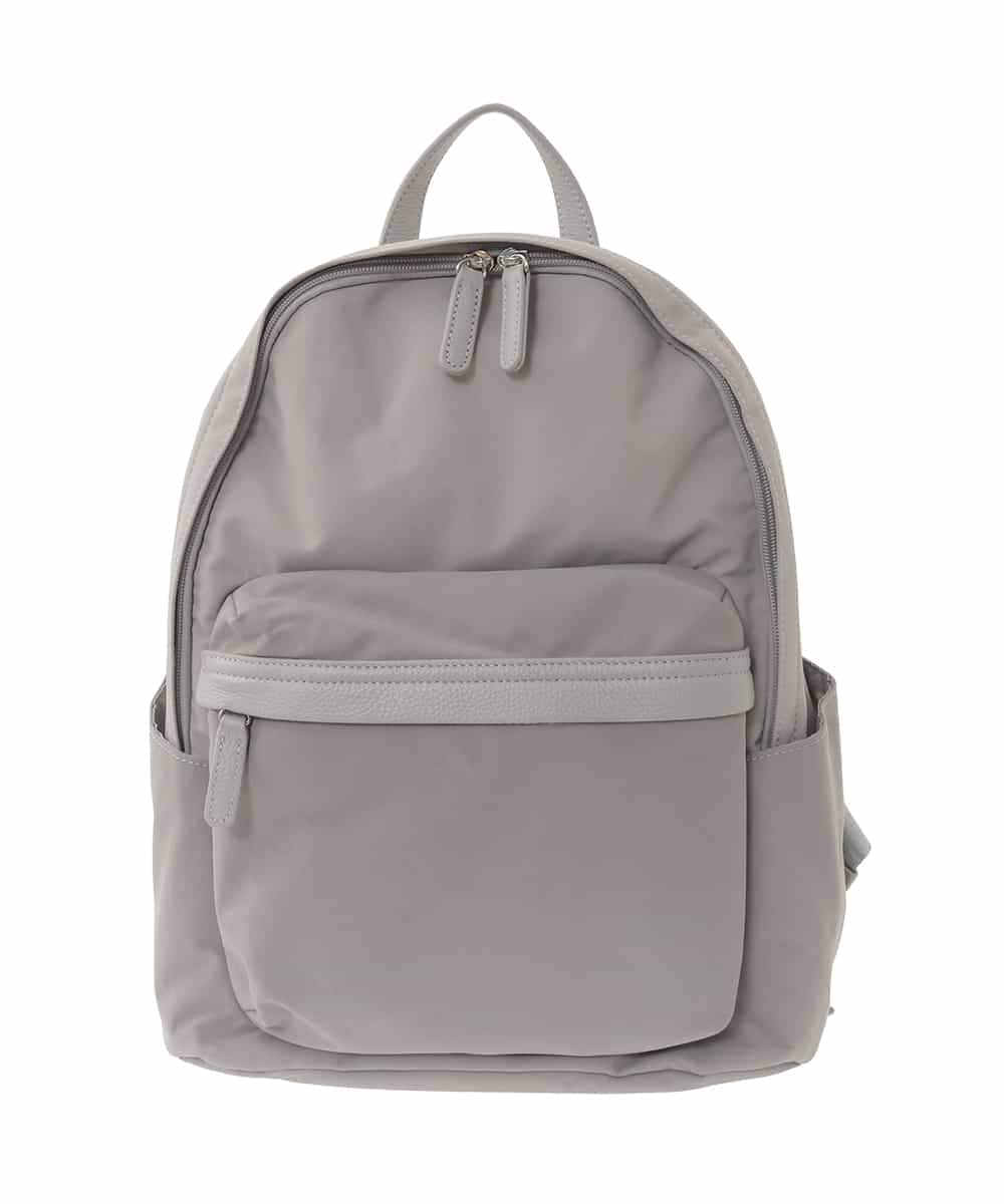 BPRED21170 MK MICHEL KLEIN BAG(MK ミッシェルクラン バッグ) [軽量/A4収納可]異素材ジョイントナイロンリュックサック グレー