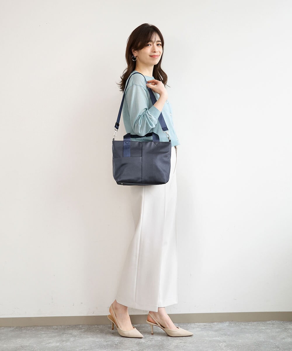 BPRED23150 MK MICHEL KLEIN BAG(MK ミッシェルクラン バッグ) [2WAY]三層構造切り替えデザイントートバッグ シルバー