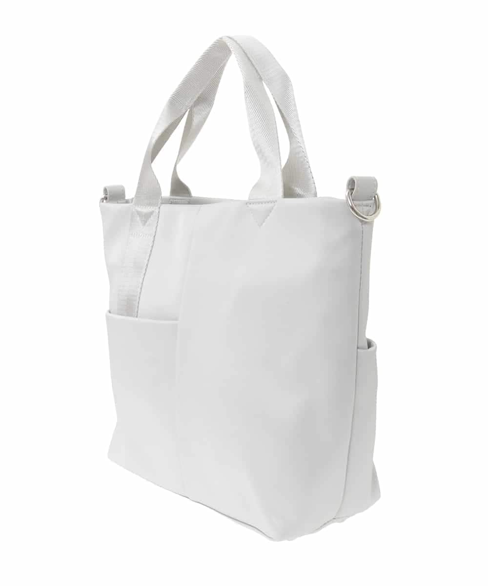 BPRED23150 MK MICHEL KLEIN BAG(MK ミッシェルクラン バッグ) [2WAY]三層構造切り替えデザイントートバッグ シルバー