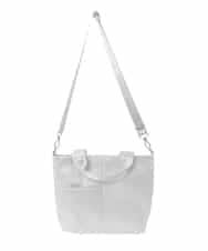 BPRED23150 MK MICHEL KLEIN BAG(MK ミッシェルクラン バッグ) [2WAY]三層構造切り替えデザイントートバッグ シルバー