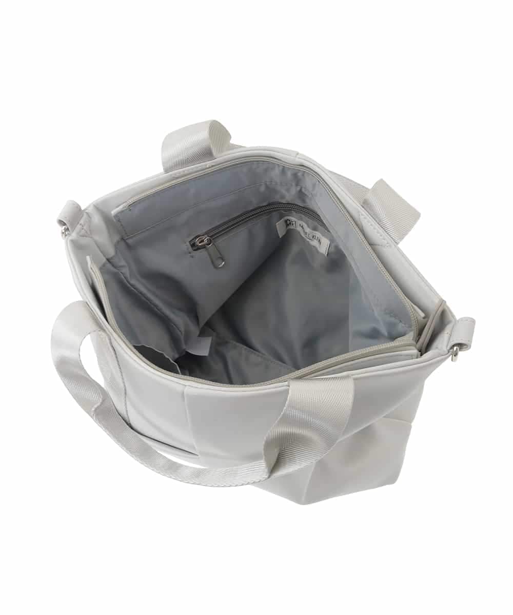 BPRED23150 MK MICHEL KLEIN BAG(MK ミッシェルクラン バッグ) [2WAY]三層構造切り替えデザイントートバッグ シルバー