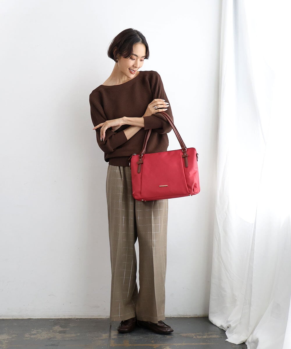 BPRJD87170 MK MICHEL KLEIN BAG(MK ミッシェルクラン バッグ) [2WAY/撥水/A4収納可]牛革ジョイントデザイントートバッグ レッド