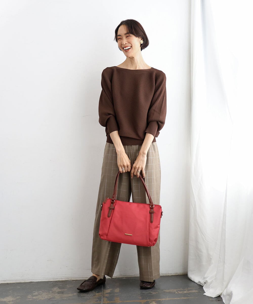 BPRJD87170 MK MICHEL KLEIN BAG(MK ミッシェルクラン バッグ) [2WAY/撥水/A4収納可]牛革ジョイントデザイントートバッグ レッド