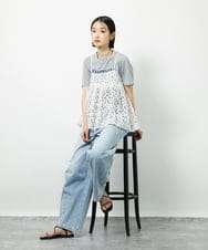 CTBID02055 TONEA(トネア) チュールフラワー刺繍キャミ ブラック