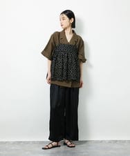 CTBID02055 TONEA(トネア) チュールフラワー刺繍キャミ ブラック