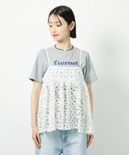 CTBID02055 TONEA(トネア) チュールフラワー刺繍キャミ ブラック