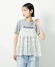 CTBID02055 TONEA(トネア) チュールフラワー刺繍キャミ ブラック
