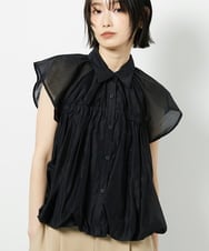 CTBID03054 TONEA(トネア) シアーバルーンシャーリングシャツ ブラック