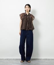 CTBID03054 TONEA(トネア) シアーバルーンシャーリングシャツ ブラック