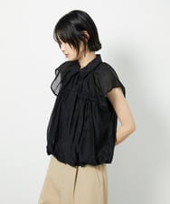 CTBID03054 TONEA(トネア) シアーバルーンシャーリングシャツ ブラック