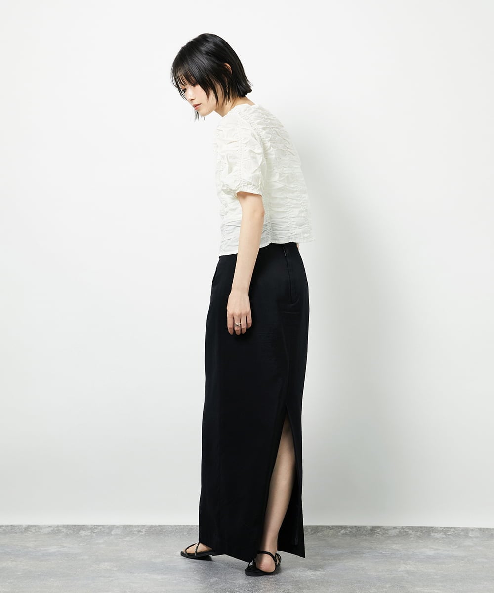 CTBID05060 TONEA(トネア) シャーリングブラウス ホワイト